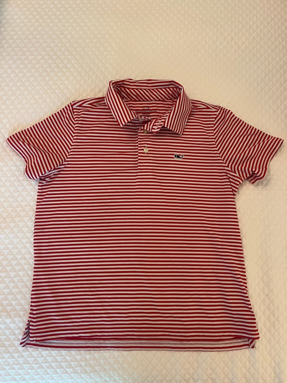 Vineyard Vines Red & White Striped Polo Shirt - Kids